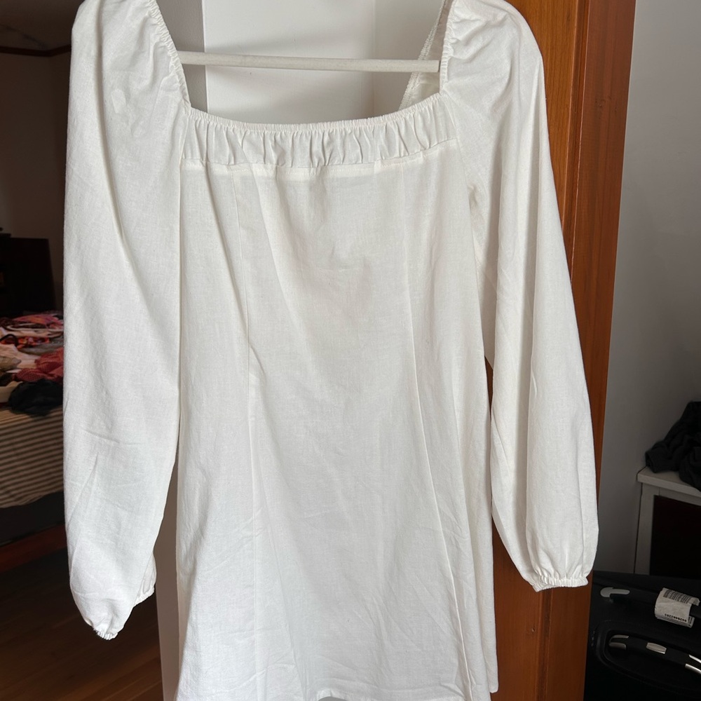 Free People Linen Long Sleeve Dress